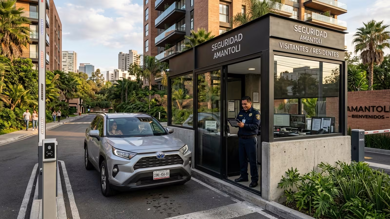 Caseta de control en un condominio residencial