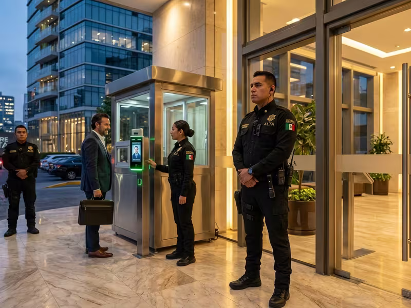 Personal de seguridad privada controlando el acceso a un evento