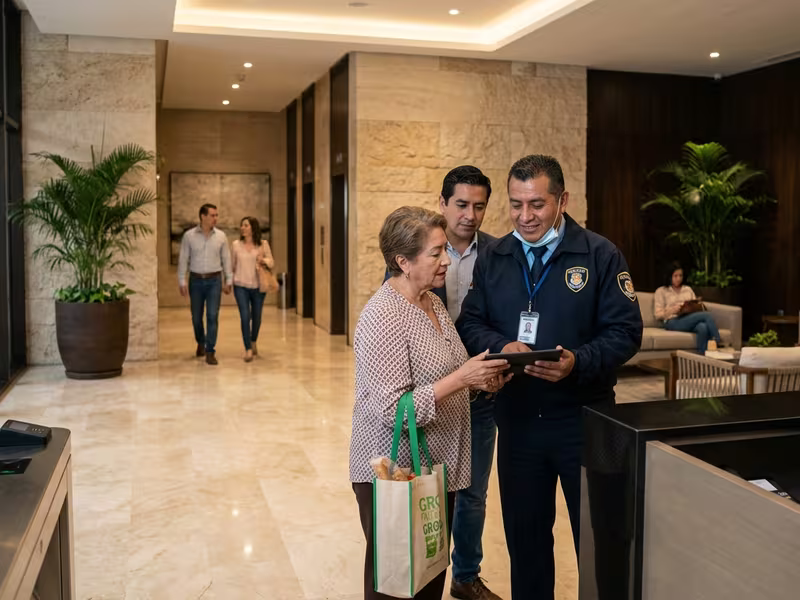 Guardia atendiendo residentes en Metepec