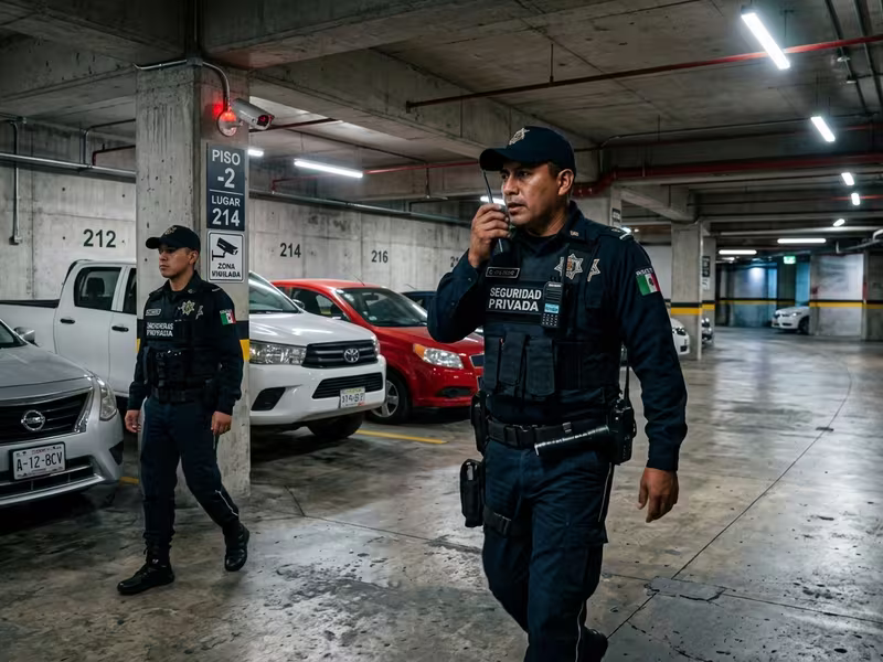 Acceso vehicular vigilado en Tlalpan